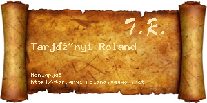 Tarjányi Roland névjegykártya