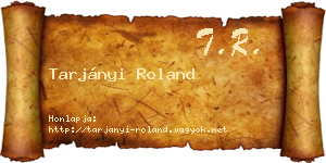 Tarjányi Roland névjegykártya