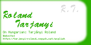 roland tarjanyi business card